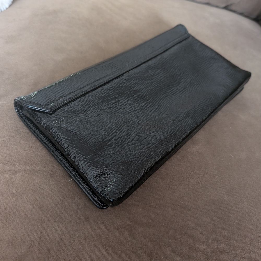 Halogen Textured Black Clutch